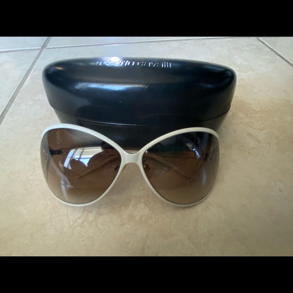 Roberto Cavalli white sunglasses